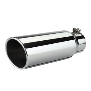 GOTGELIF 2.5" Inlet 4" Outlet Stainless Steel Car Exhaust Tip Exhaust Muffler with Rolled Edge - 1 of 4