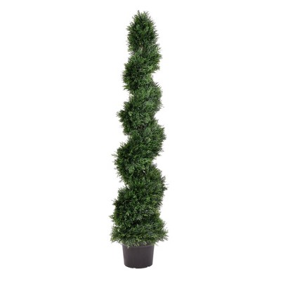 60" Artificial Cedar Spiral On Pot (UV) - Vickerman