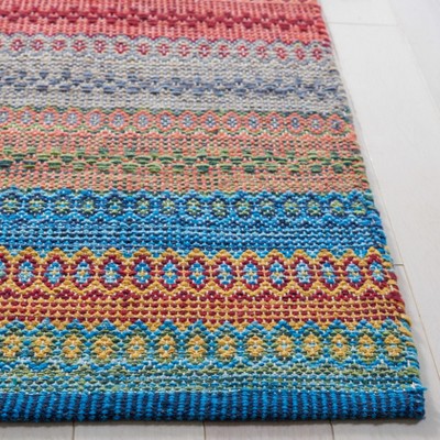 Handmade Multicolor Wool and Cotton Flat Woven Rug