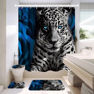 LunaLulinlk 4 Pcs Bathroom Shower Curtain Set