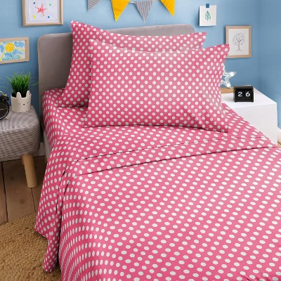 Kids 4 Piece Bed Sheet Set - Cute & Cozy Wrinkle-Resistant with Vibrant Designs - CGK Linens.
