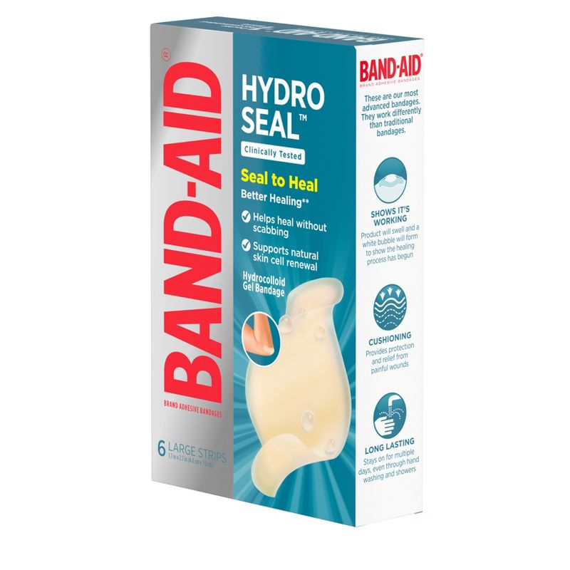 Band-Aid Brand Hydro Seal Large All Purpose Adhesive Bandages- 6ct, 6 of 10
