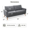 Dyonery 68" Loveseat Sofa, Mid Century Modern Small Couch for Living Room, Linen Fabric 2 Seater Sofa with Deep Cushion, Solid Wood Frame - 2 of 4