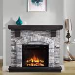 45" Freestanding Electric Fireplace Gray - Home Essentials