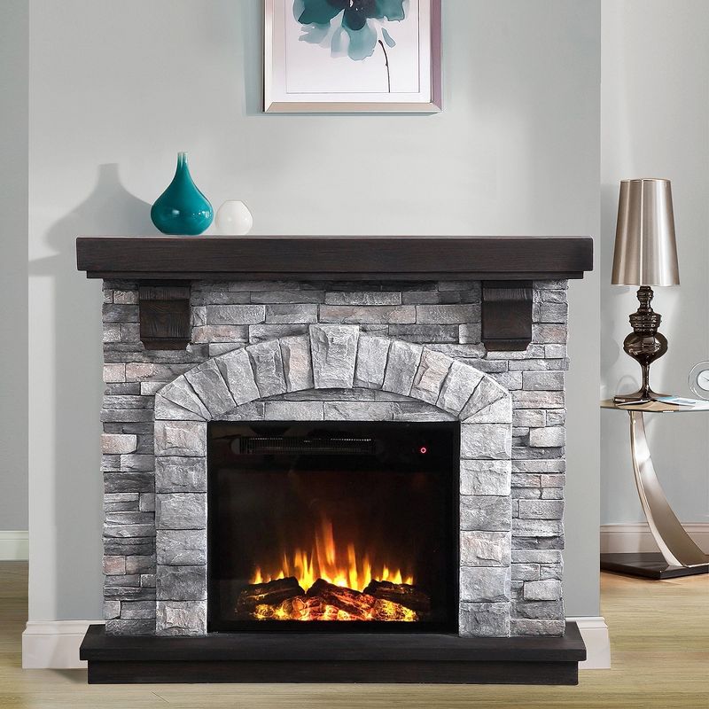 45&#34; Freestanding Electric Fireplace Gray - Home Essentials, 1 of 9