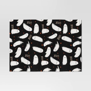 Halloween Ghosts Rectangle Placemat Black - Hyde and EEK! Boutique™: Cotton, Ribbed, 19"x14", Machine Washable - 1 of 3