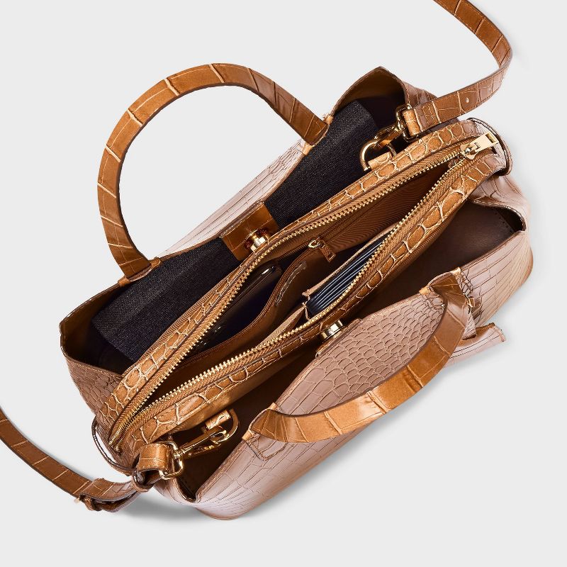 Triple Compartment Satchel Handbag - A New Day™, 4 of 12