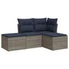 vidaXL Garden Sofa SetPE rattan, Powder-coated steel, Fabric - 2 of 4