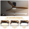 Ludomide 52" Ceiling Fan with Lights Remote Control, 3 Blade Flush Mount Ceiling Fan Reversible Noiseless for Patio, Living Room, Bedroom, Office - 2 of 4