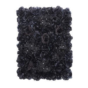 YIYIBYUS 23.62 in.x15.75 in Black Artificial Flower Wall Panel Artificial Flower - 1 of 4