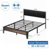 Lusimo Queen Metal Platform Bed Frame with Fabric Upholstered Headboard Easy Assembly - 3 of 4