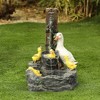 LuxenHome 23” Resin Duck Family Bath Outdoor Water Fountain, Decorative Garden Waterfall for Patio, Backyard, and Porch - 2 of 4