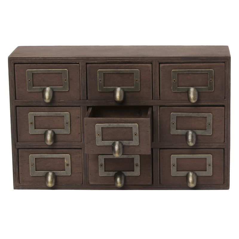Kate and Laurel Apothecary Wood Desk Drawer Set, 9 Drawers, 5 of 12