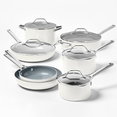 Neoflam Fika Midas Plus Collection 7pc Cookware Set | Stovetop Induction Compatible (ivory)