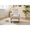 Polyester Rocking Chair with Solid Wood Legs, High Backrest and Side Pocket - 4 of 4