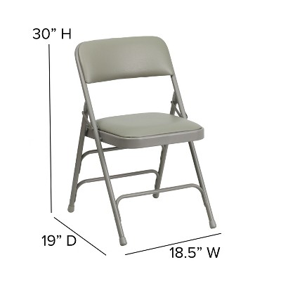Sleek Gray Vinyl and Metal Armless Folding Chair Set