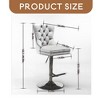 Leovsnove Velvet Swivel Bar Stools Set of 2 with Upholstered Back, Adjustable Counter Height Barstools, Bar Chairs for Home Bar - 4 of 4