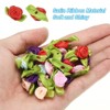 Unique Bargains Satin Mini DIY Crafts Sewing Ribbon Roses with Leaves 100 Pcs - 2 of 4