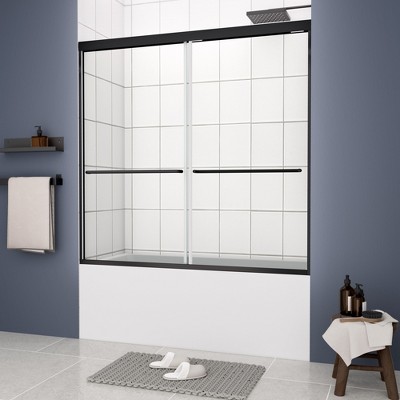 NicBex Double Sliding Shower Door Tempered Glass for Bathtub