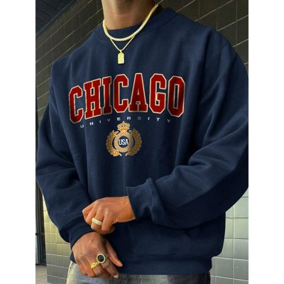 TIME HOLLOW Flame Teeth Print Crew Neck Long Sleeve Pullover Sweatshirt - Graphic Crop Top