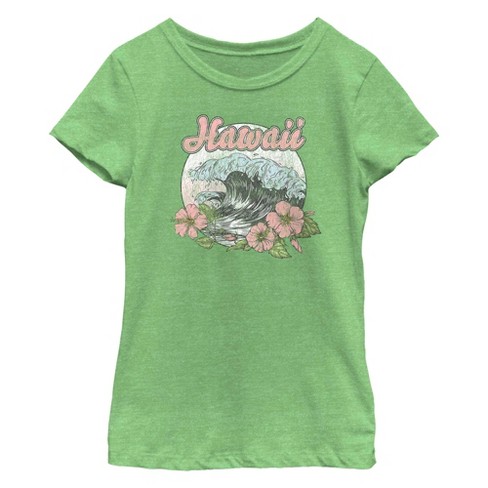 Girl's Lost Gods Hawaii Perfect Wave  T-Shirt - Green Apple - Small - image 1 of 4