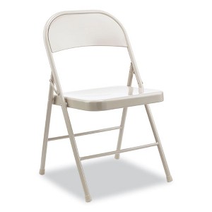 Alera Armless Steel Folding Chair, Supports Up to 275 lb, Taupe Seat, Taupe Back, Taupe Base, 4/Carton - 1 of 4
