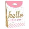 Big Dot of Happiness Hello Little One - Pink and Gold - Girl Baby Shower Gift Favor Bags - Party Goodie Boxes - Set of 12 - 3 of 4