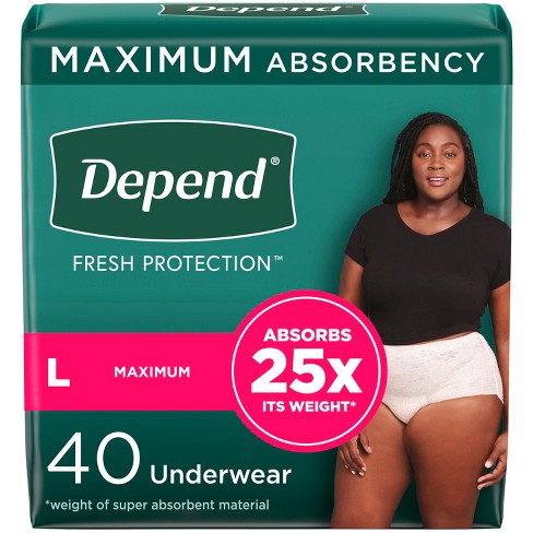 Always Discreet Boutique Incontinence Underwear, Maximum Absorbency Large  (40ct)