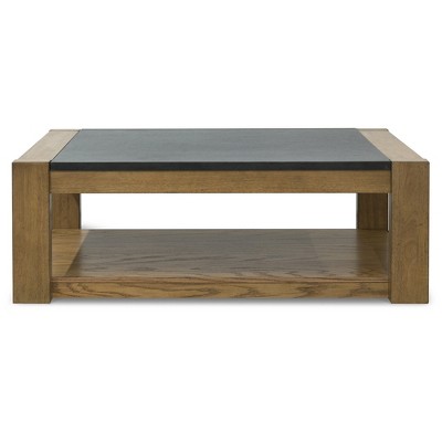 Quentina Rectangular Lift-Top Coffee Table with Faux Stone Top