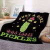 Glam Style Hypoallergenic Flannel Throw Blanket with Pickle Design, Fun & Cute Pickle Lover's Comfort Throw, Christmas Gift. - 3 of 4