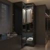 FUFU&GAGA Corner Wardrobe with Glass Doors and LED Lights Black - 3 of 4