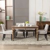 Modern Dining Chairs Set of 2,Fabric Upholstered Dining Room Side Chairs,Living Room Furniture,Wooden Restaurant Kitchen Chairs-Cuddlewood - 3 of 4