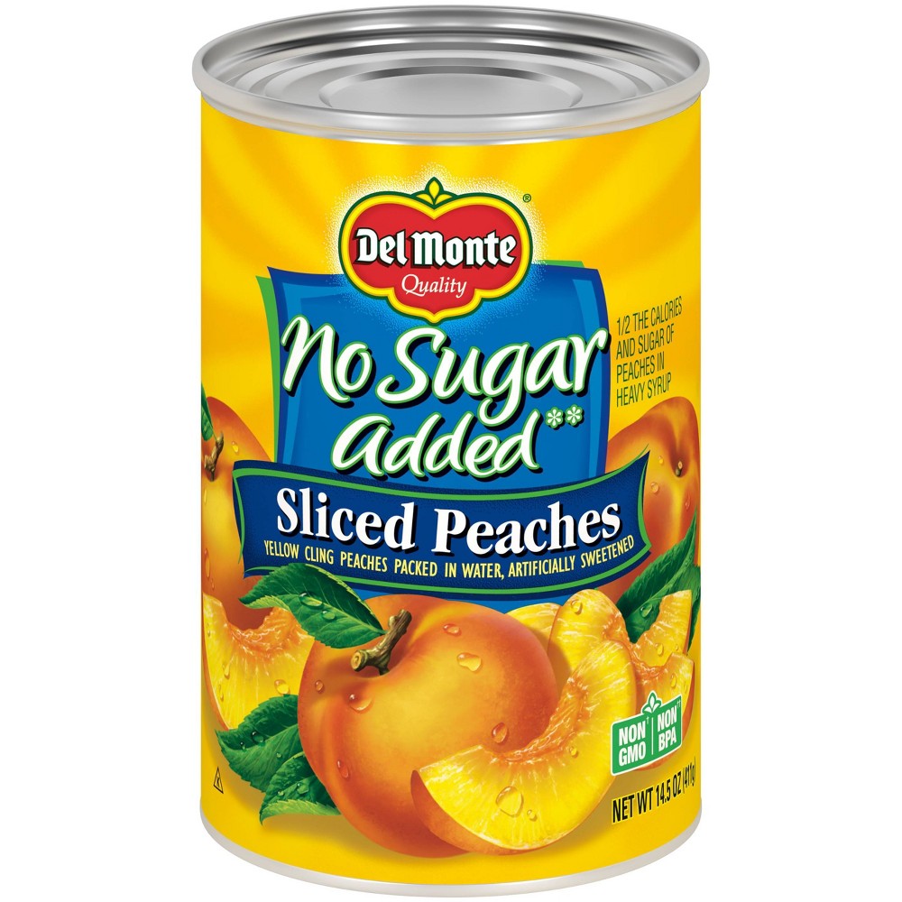 UPC 024000132073 product image for Del Monte No Sugar Added Sliced Peaches 14.5oz | upcitemdb.com