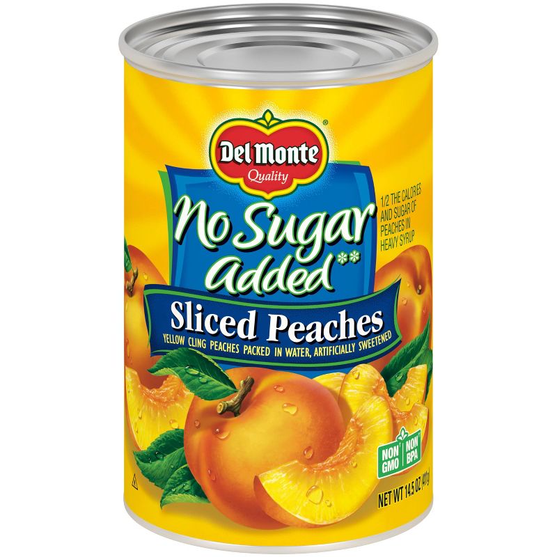 Del Monte No Sugar Added Sliced Peaches 14.5oz, 1 of 6