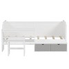 Twin Size Wooden Daybed with Storage Shelves and Lockers, Multi-Functional Bed with Study Desk and Matching Stool - ModernLuxe - 4 of 4