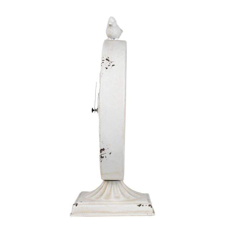 Bird Tabletop Clock White Metal - Foreside Home & Garden, 3 of 7
