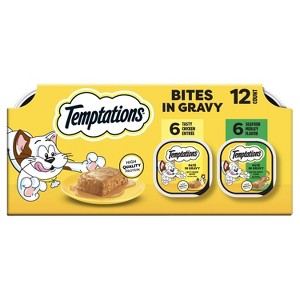 Temptations Pate in Gravy Seafood and Chicken Flavor Wet Cat Food - 12ct - 1 of 4