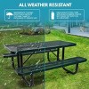Itopfox Outdoor Steel Picnic Table with Umbrella Hole, Heavy-Duty Weatherproof Dining Table for Patio, Backyard, Garden, Rustproof Finish, Green - 4 of 4