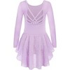 Arshiner Girls Long Sleeve Ballet Leotards with Shinny Skirts Criss-Cross Back Dance Dresses - 3 of 4