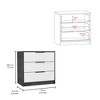 CAVINAS 3 Drawers Dresser for Bedroom,Modern Drawers with Black Handle for Kids Room,Living Room,Entry and Hallway - 3 of 4