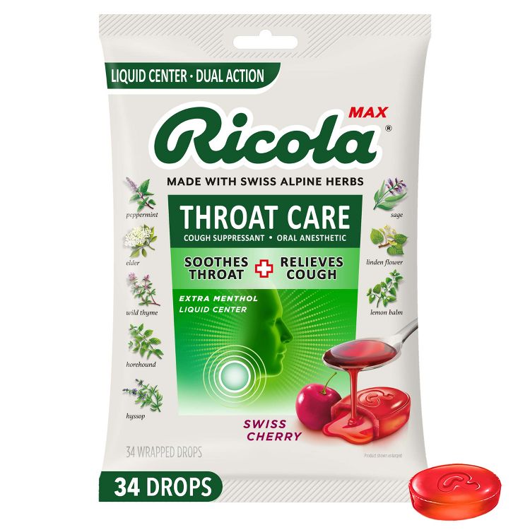 Ricola Max Cough Drops - Cherry - 34ct, 1 of 8