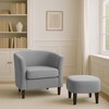 COMHOMA Velvet Accent Chair & Ottoman - Modern Barrel Armchair for Living Room/Bedroom, Soft Velvet - 4 of 4