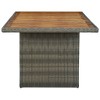 vidaXL Outdoor Patio Table with Poly Rattan and Solid Acacia Wood Top - Modern, Lightweight, Durable and Easy-Clean Design, Brown - 3 of 4
