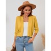 Coolmee Women's 3/4 Sleeve Cropped Cardigan Knit Sweaters Lightweight Open Front Shrug Bolero - 4 of 4