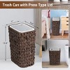 Small Trash Can with Lid and Removable Wicker Rattan Basket, 2.6 Gallon Waste Bin for Bathroom, Living Room, or Office – The Pop Home - 4 of 4