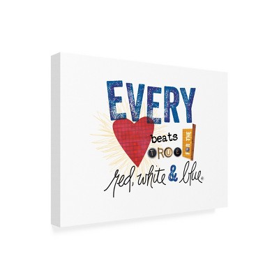 Modern Red, White, and Blue Landscape Canvas Print