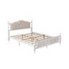 Pine Queen Bed featuring an Upholstered Headboard, Panel Footboard, and Supporting Feet - 2 of 4