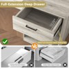 CIPACHO Grey Charging Nightstand – USB-C/AC Ports, 1 Drawer, Modern Wooden Bedside Table - 4 of 4
