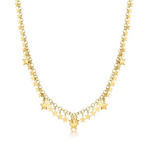 Ross-Simons Italian 18kt Gold Over Sterling Star Drop Necklace Size 18 - 1 of 4