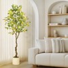 6FT Artificial Lemon Tree with 50 Lights - Realistic Faux Plant with Fruit, Lifelike Leaves, Pre-Potted for Home, Office, Living Room Decor - 3 of 4